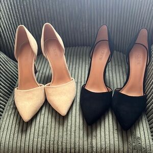J. Crew Black and Cream Pointed Heels